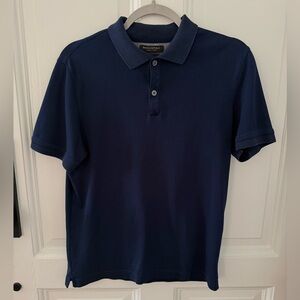 Banana Republic S Luxury Touch Standard Fit Polo Navy Blue